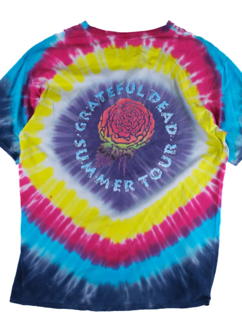 Grateful Dead Circle Summer tour Tie Dye T-Shirt S Sun Dog Colorful Hand Dyed - Picture 2 of 6